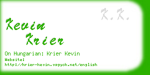 kevin krier business card